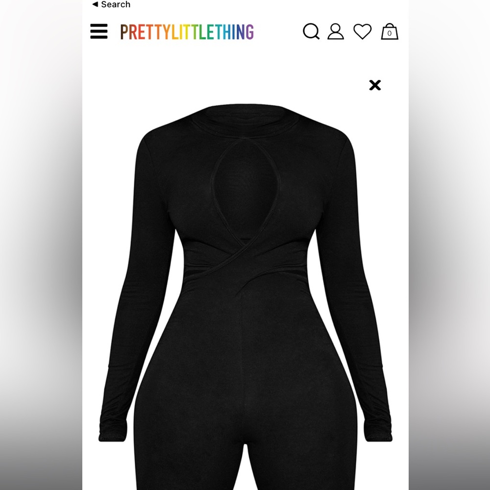 All black pretty little things jumpsuit. NWT, size 14. Never worn
